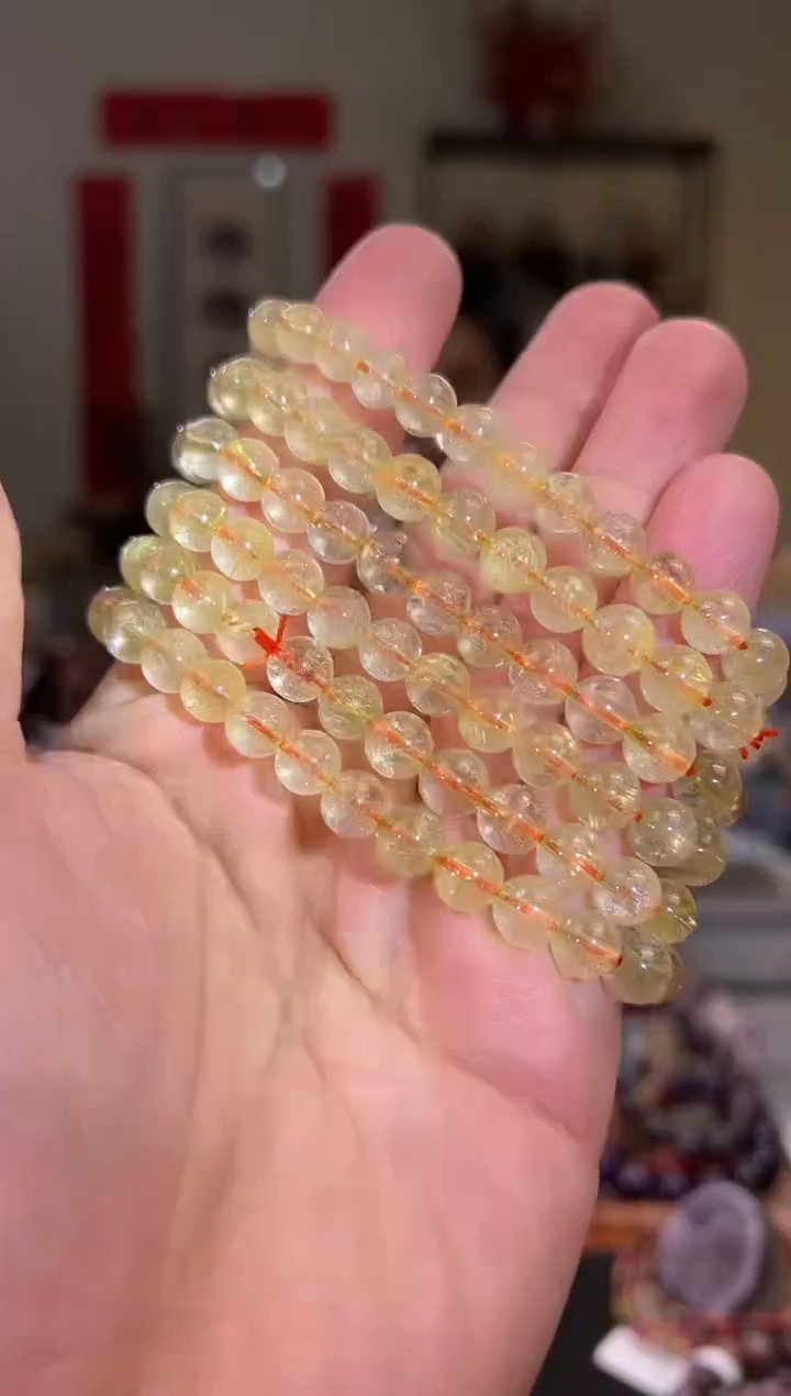 【闪购商品】发晶手串未镶嵌7.6mm维纳斯金发（多样性发其一）