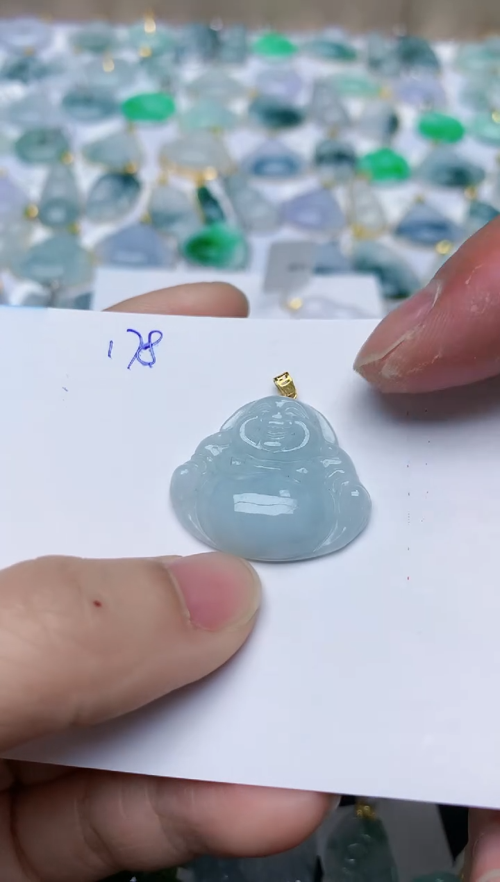 【闪购商品】翡翠颈饰18K金镶嵌天然翡翠A货    178