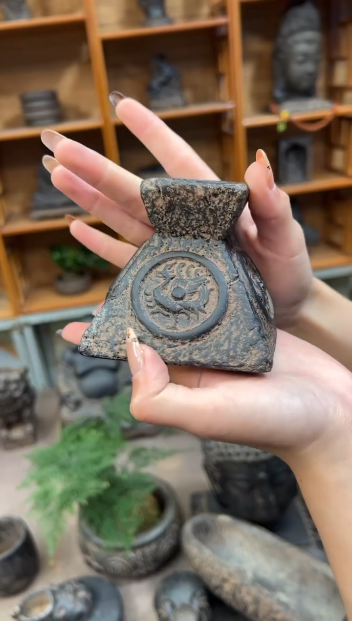 陶土【火山泥】四灵烛台