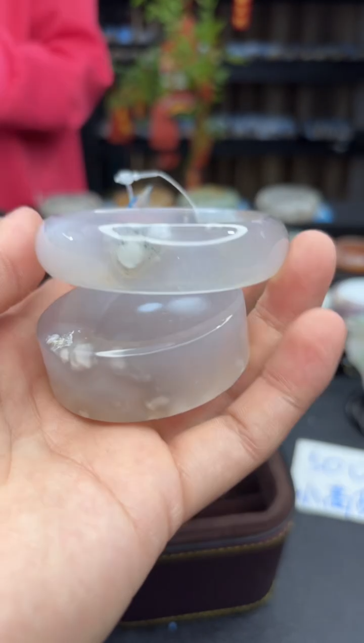 【闪购商品】石英质玉手镯未镶嵌12（57圈赠送镯心）