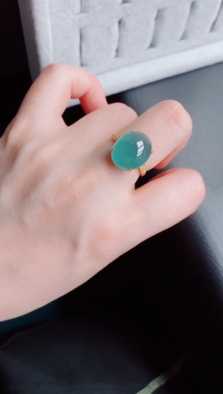 【闪购商品】翡翠戒指银S925镶嵌天然a货翡翠180