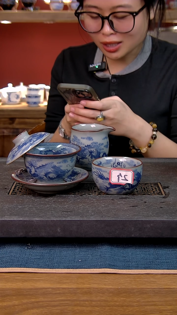 简装家用款4件套 老陶泥开片纹陶瓷茶具