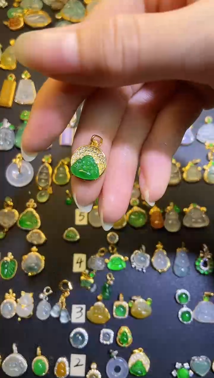 翡翠银S925镶嵌吊坠(不含链)1