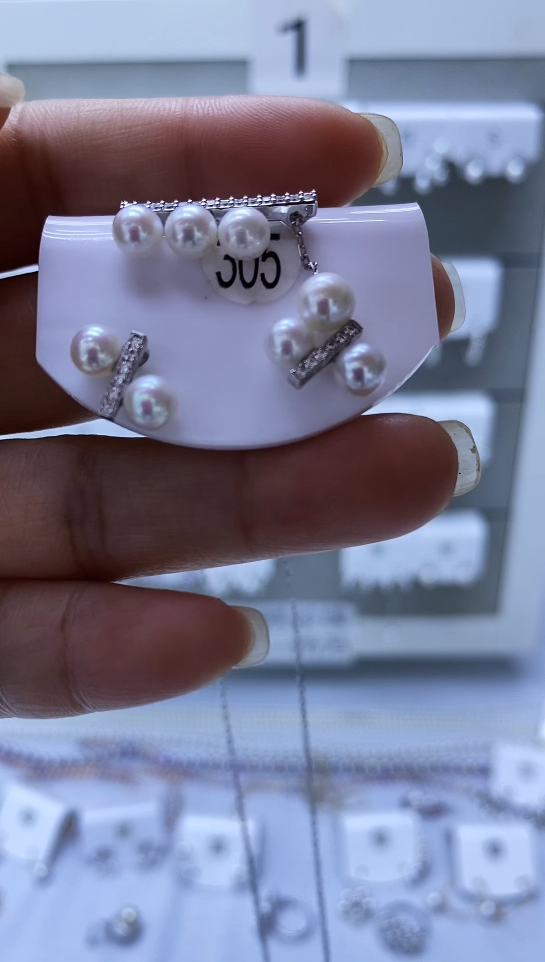 银S925镶嵌耳饰淡水珍珠305套