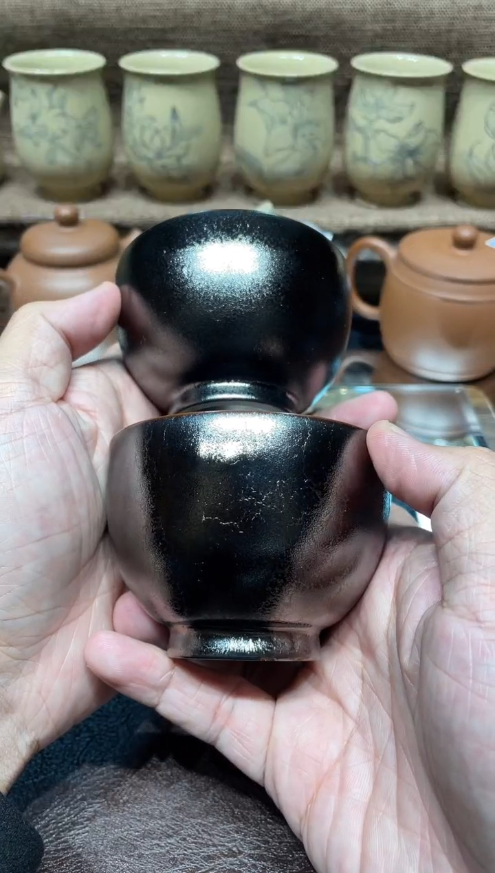 丹窑太空灰主人杯一对 68/69号 120cc