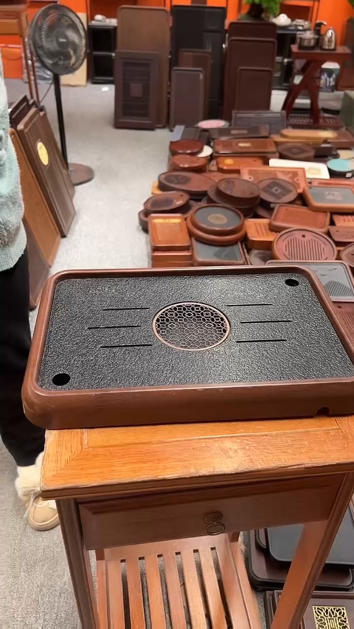 新款福利石材茶盘长39CM*宽26CM茶盘送管