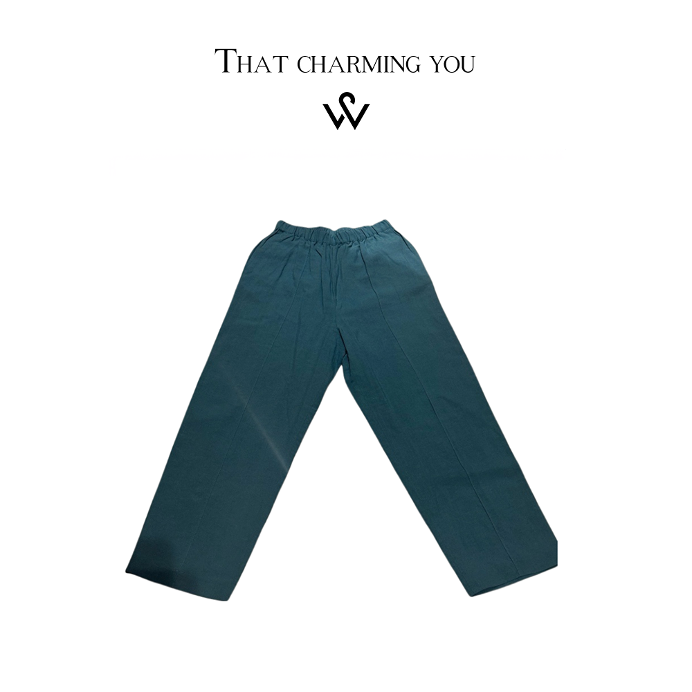 WAWA【慵懒亚麻】25S春季高腰宽松纯色气质显瘦直筒阔腿休闲裤2377