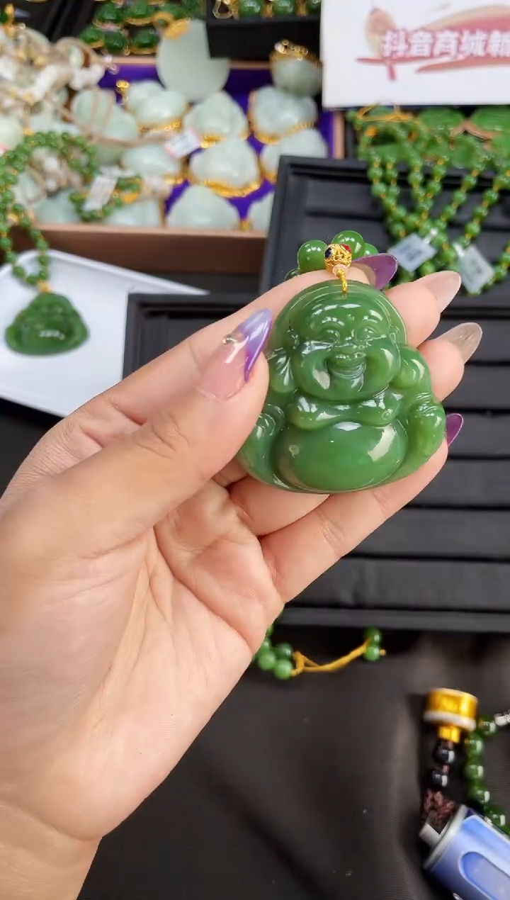 【闪购商品】和田玉套链18K金镶嵌50MM多样性发一