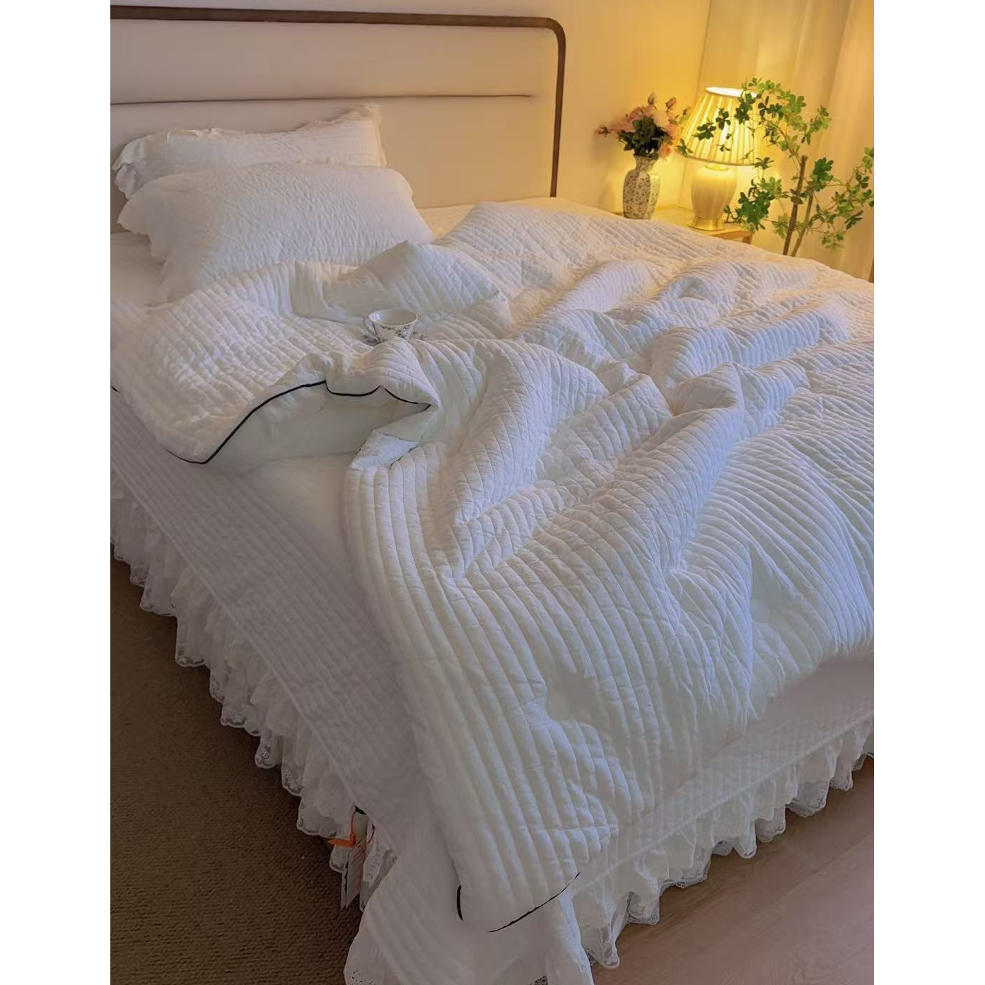 【木白】必入巨软糯！韩国进口木纤维亲肤柔软一体被四季可用三件套