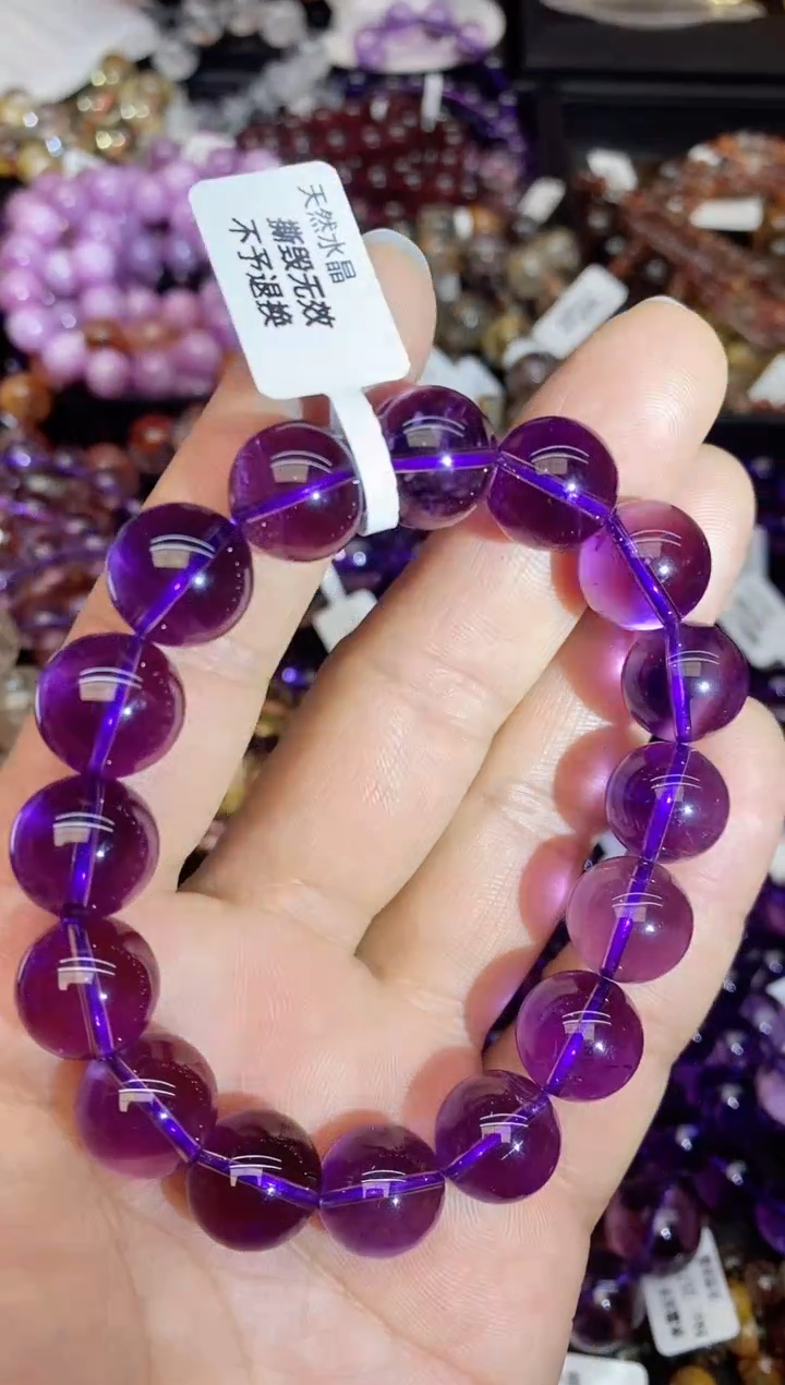 【闪购商品】水晶手链未镶嵌b10 紫水晶13mm