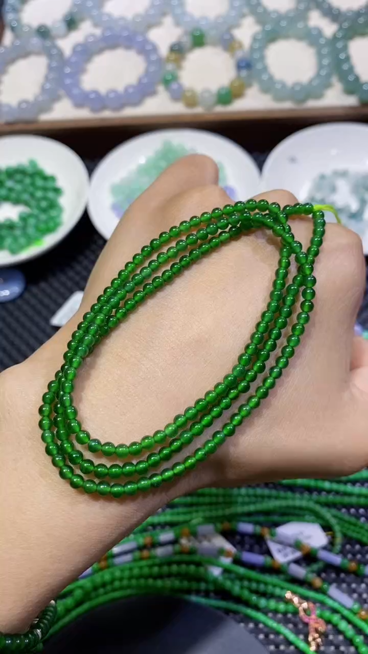 翡翠散珠天然翡翠A货 编54