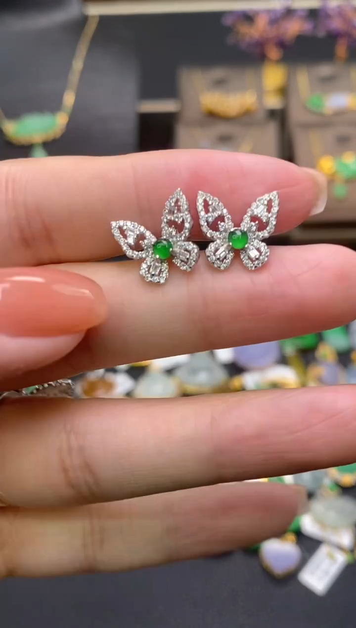 【闪购商品】翡翠银S925镶嵌颈饰净货17331