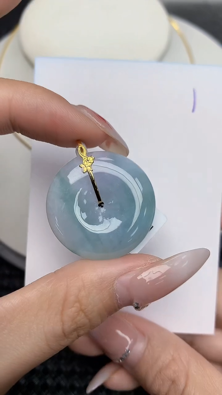 【闪购商品】翡翠颈饰18K金镶嵌天然翡翠A货