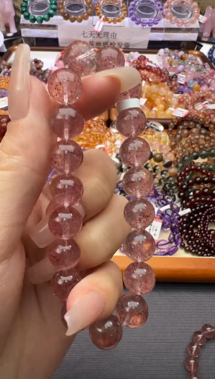 未镶嵌手串水晶哎*呀草莓晶手串