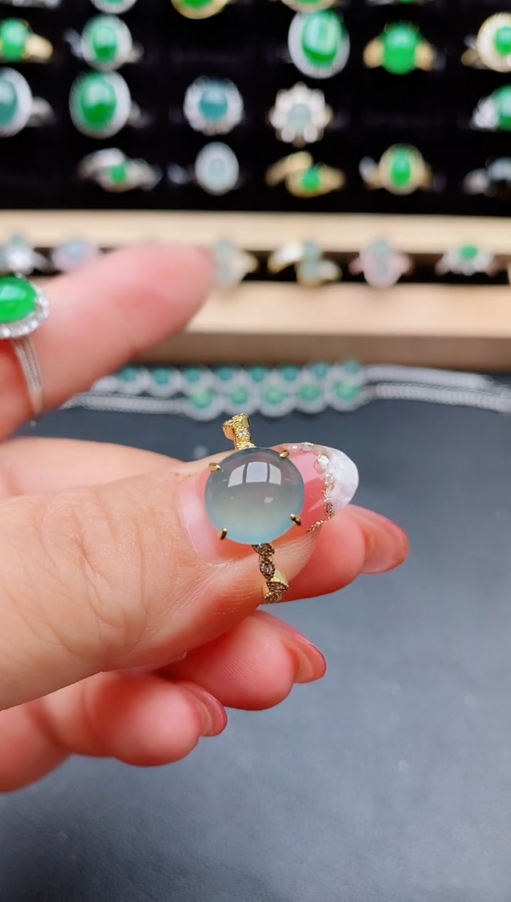 【闪购商品】翡翠戒指银S925镶嵌508001