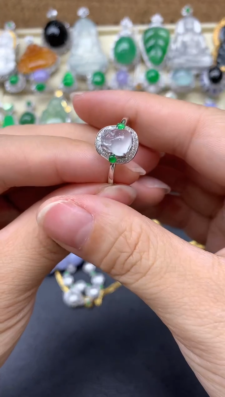 【闪购商品】翡翠戒指18K金镶嵌421-中国好珍宝