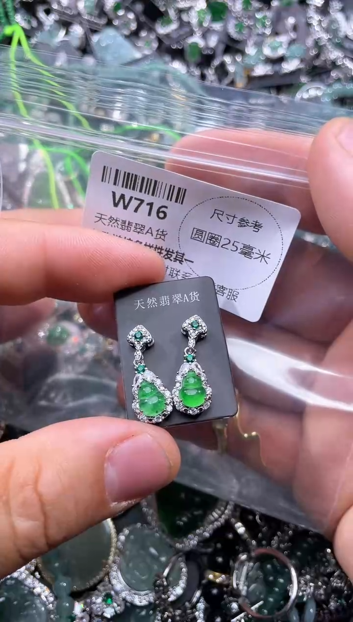 【闪购商品】翡翠颈饰未镶嵌W716耳钉
