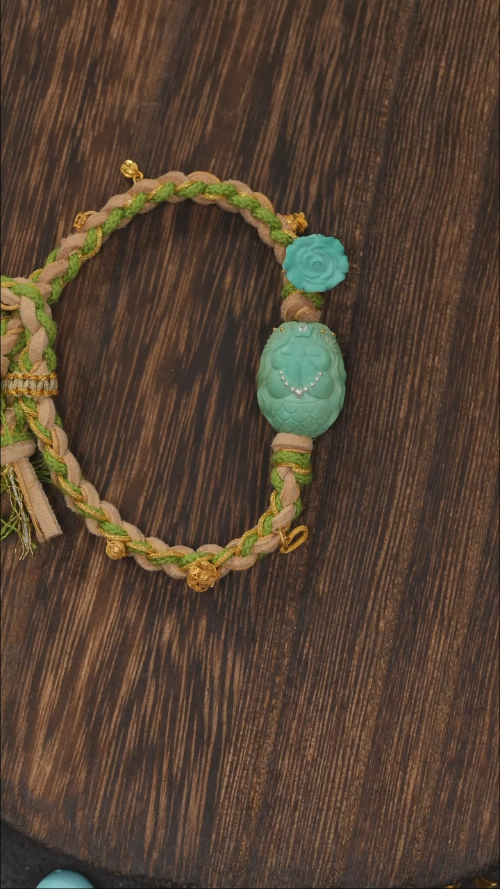 【闪购商品】绿松石手绳18K金镶嵌1