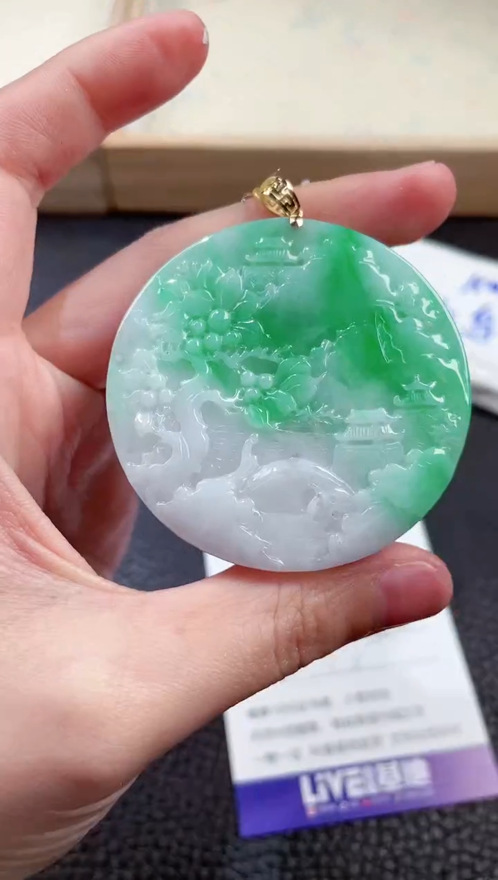 【闪购商品】翡翠颈饰18K金镶嵌00001271