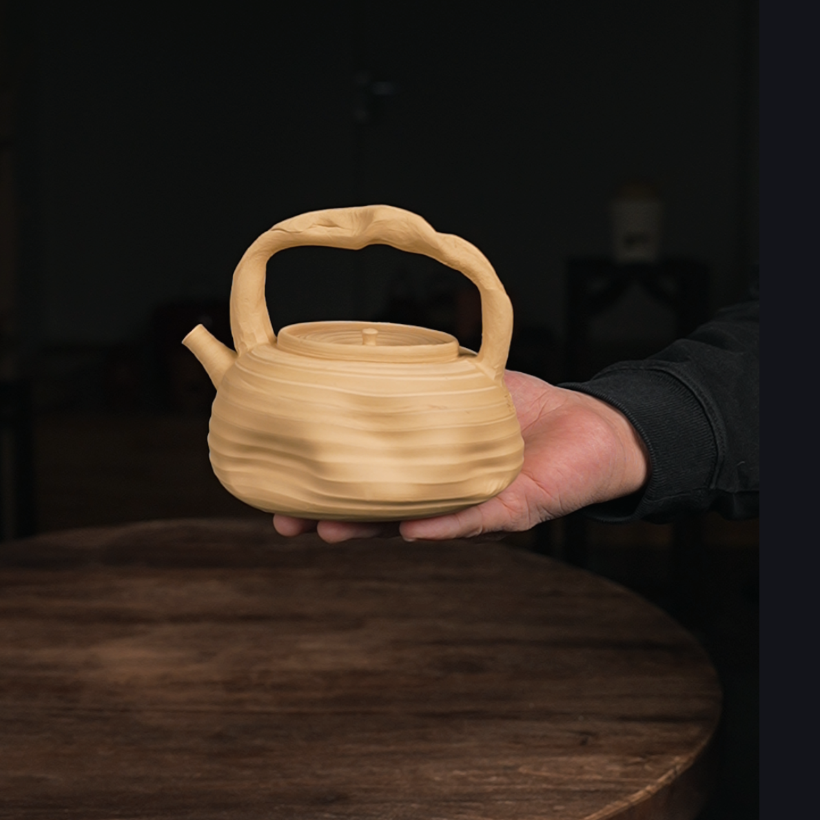 水木/白泥/厚胎/不修坯/提梁