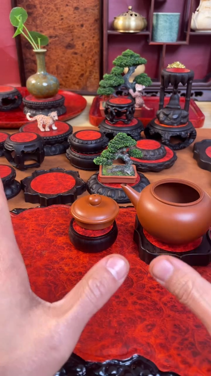 【闪购商品】东非黑黄檀（紫光檀）木艺盖置+干泡杯垫一套