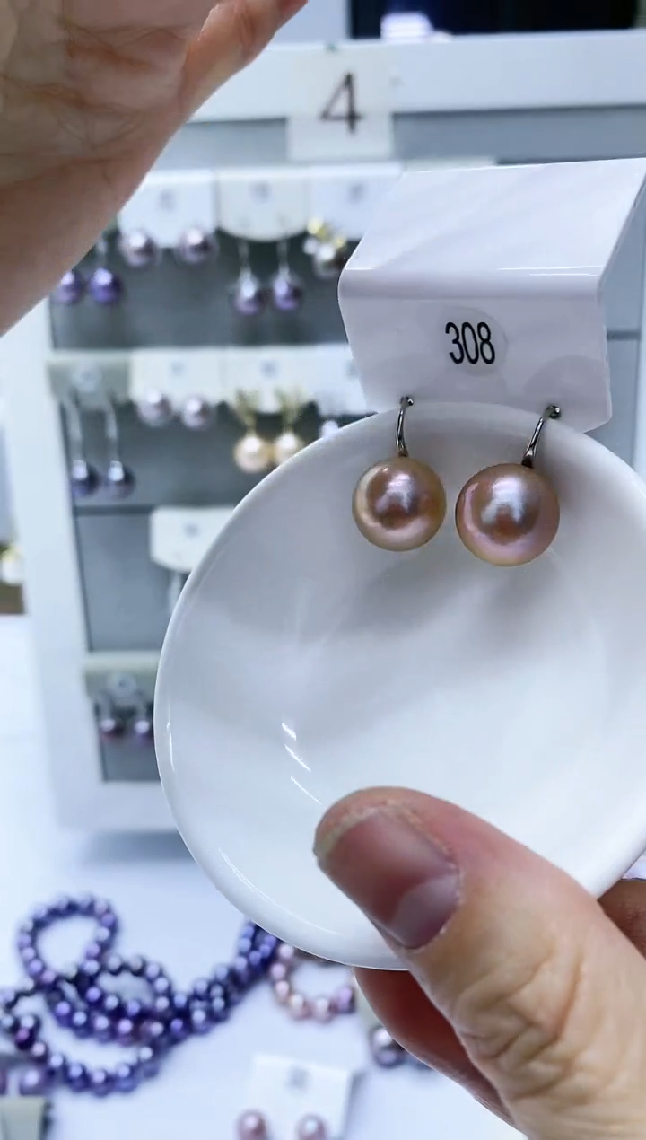【闪购商品】淡水珍珠耳饰银S925镶嵌308