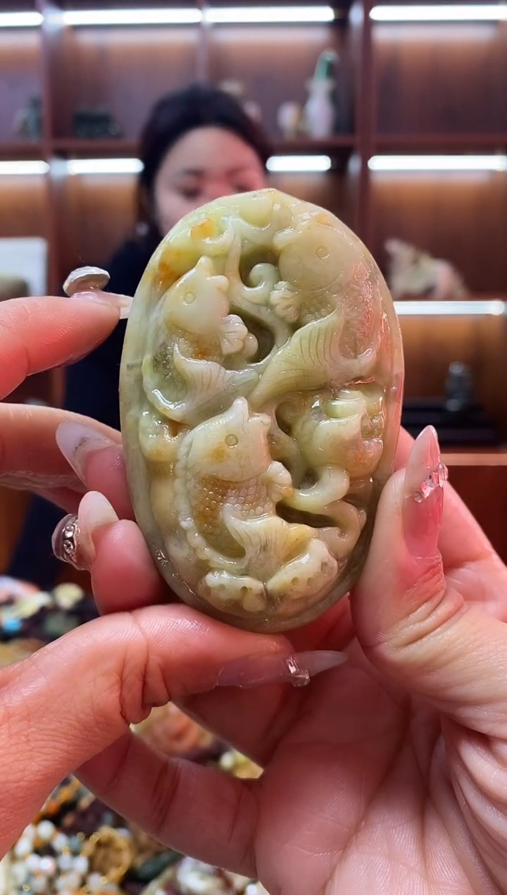 未镶嵌蛇纹石玉手把     