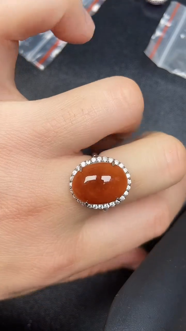 银S925镶嵌戒指翡翠3600