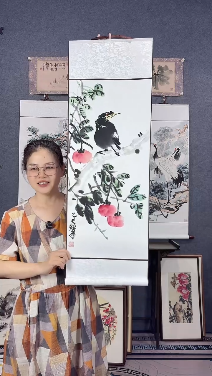 国画92*32吴铁成手绘卷轴