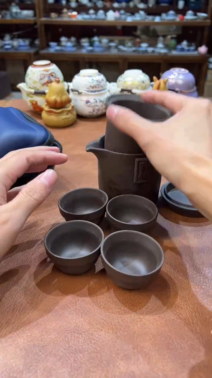 真的很便宜会开片的旅行茶具