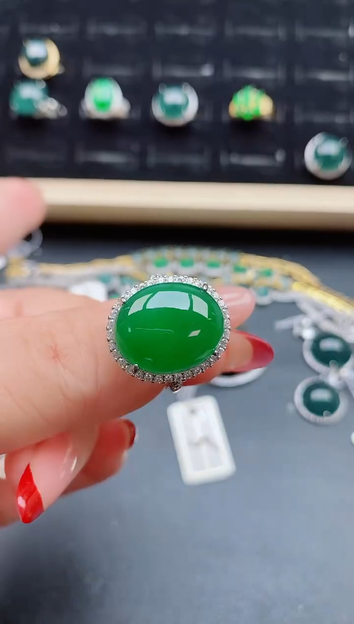 【闪购商品】翡翠戒指银S925镶嵌5080505