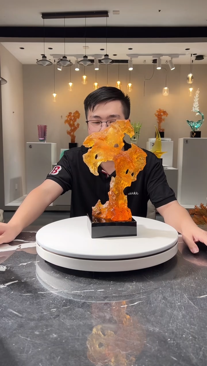摆件巴比特美学-琥珀金中号太湖石+底座