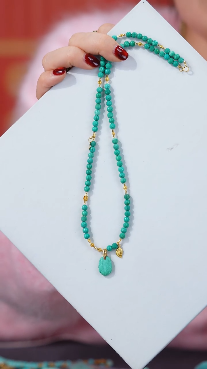 【闪购商品】绿松石项链18K金镶嵌1