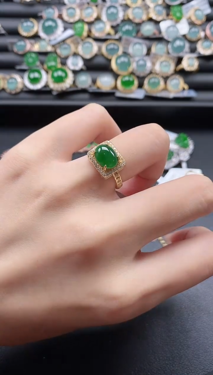 【闪购商品】翡翠戒指银S925镶嵌51511