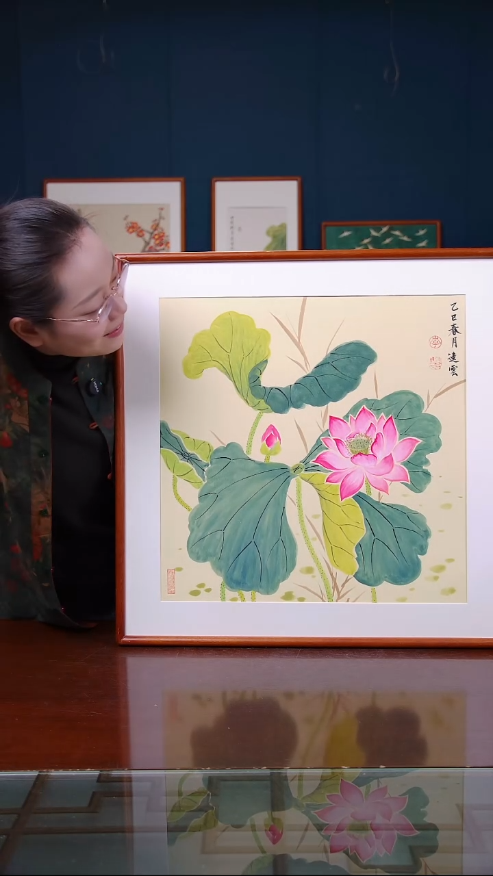 【闪购商品】书法荷花    尺寸63*63