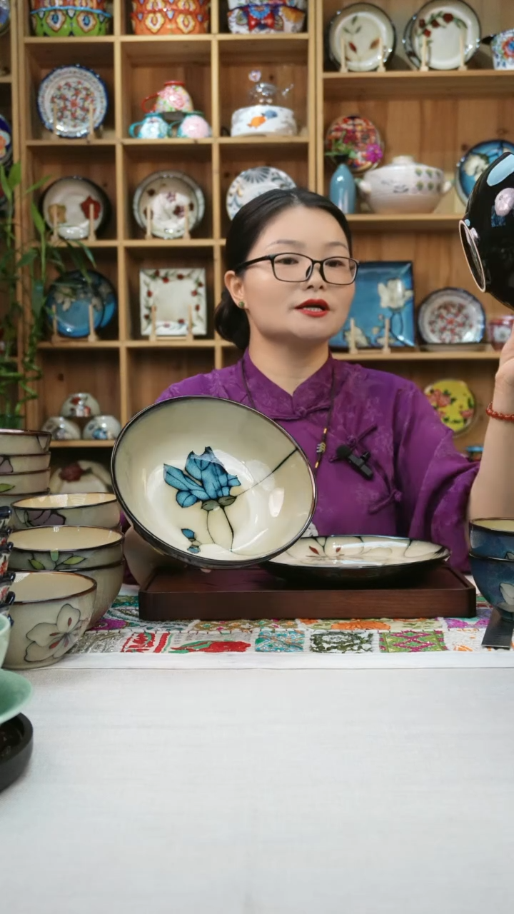 瓷片小可高温陶瓷餐具一只大面碗