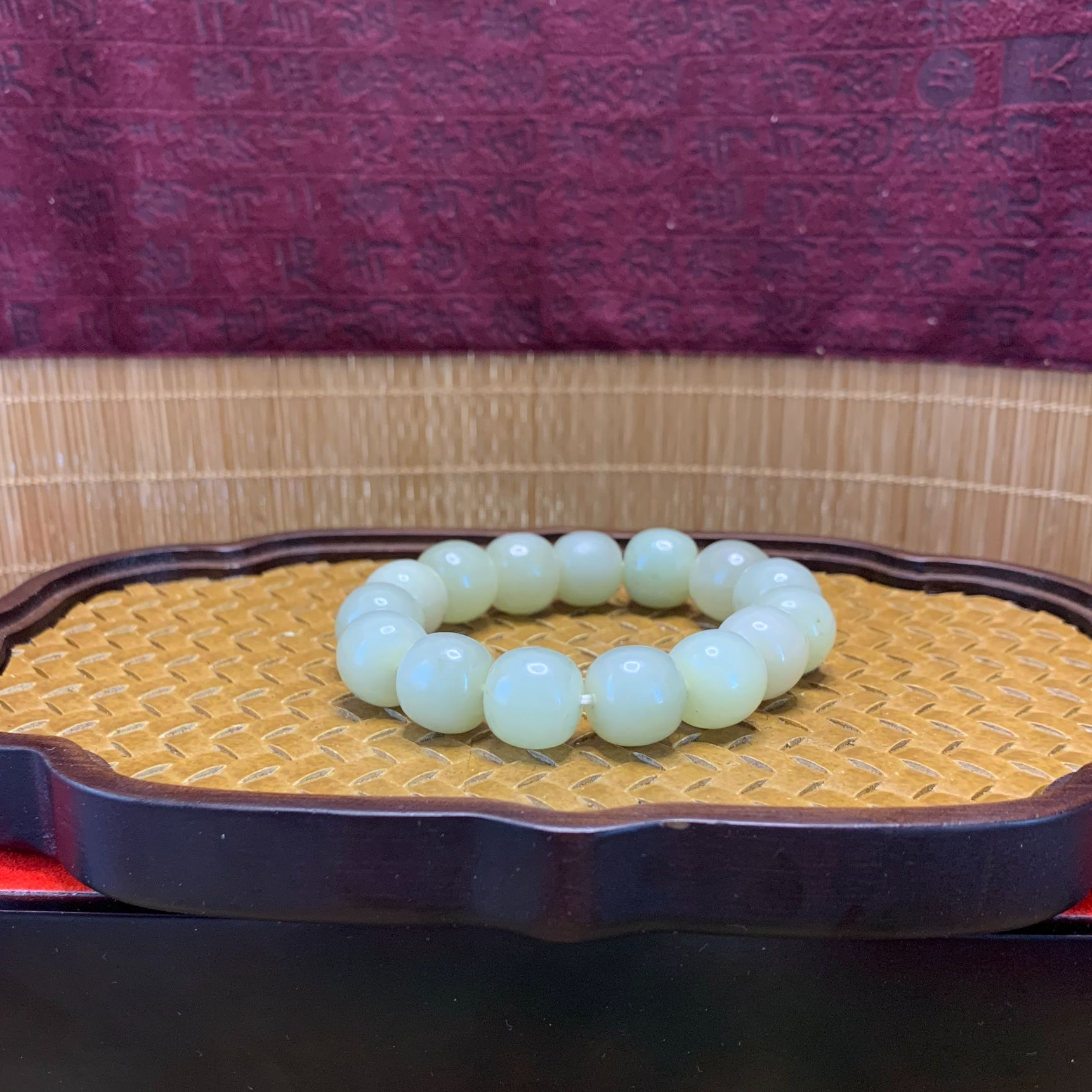 Q和田玉桶珠手串（卡14）0715