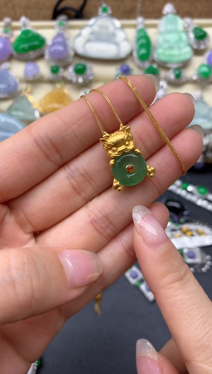 【闪购商品】翡翠颈饰18K金镶嵌497-中国好珍宝