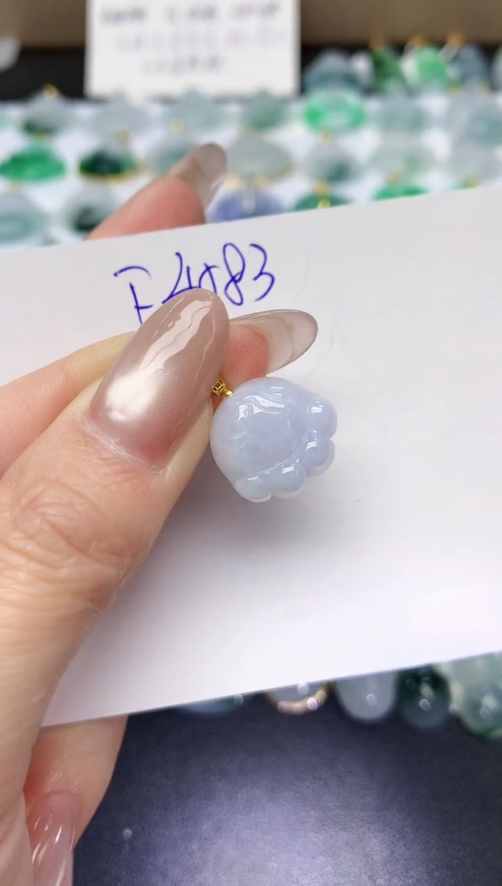 颈饰18K金镶嵌翡翠天然缅甸A货翡翠百元以上9元证书费自理