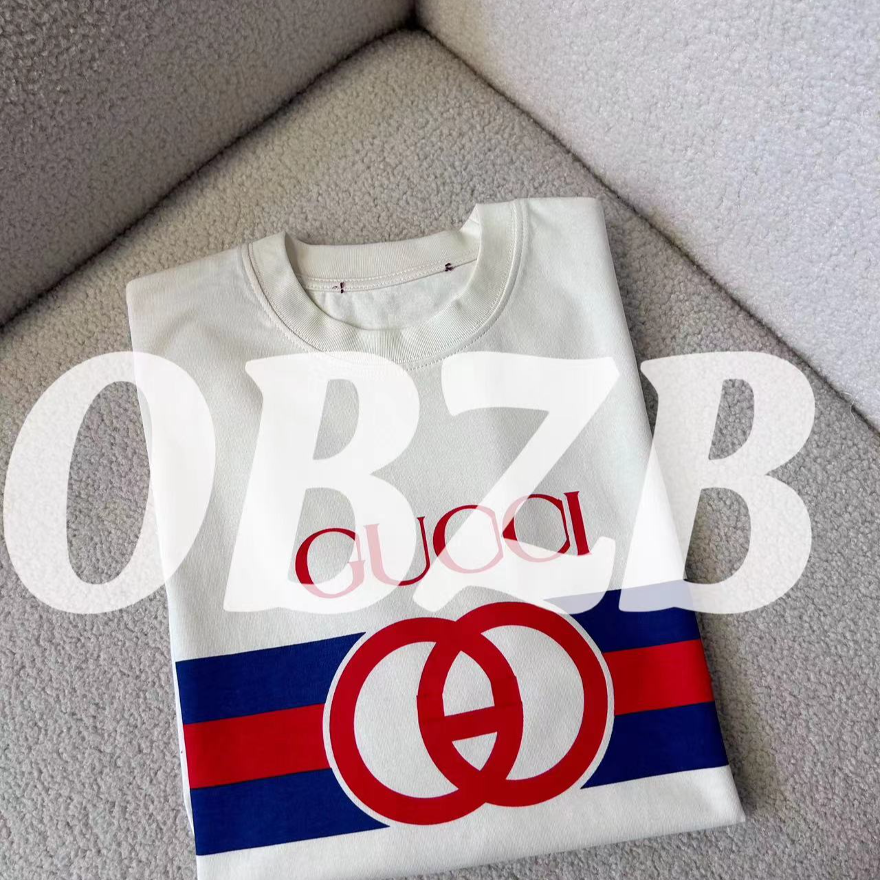 OBZB【G红蓝条纹短袖】舒适百搭新款内搭外搭男女同款2019