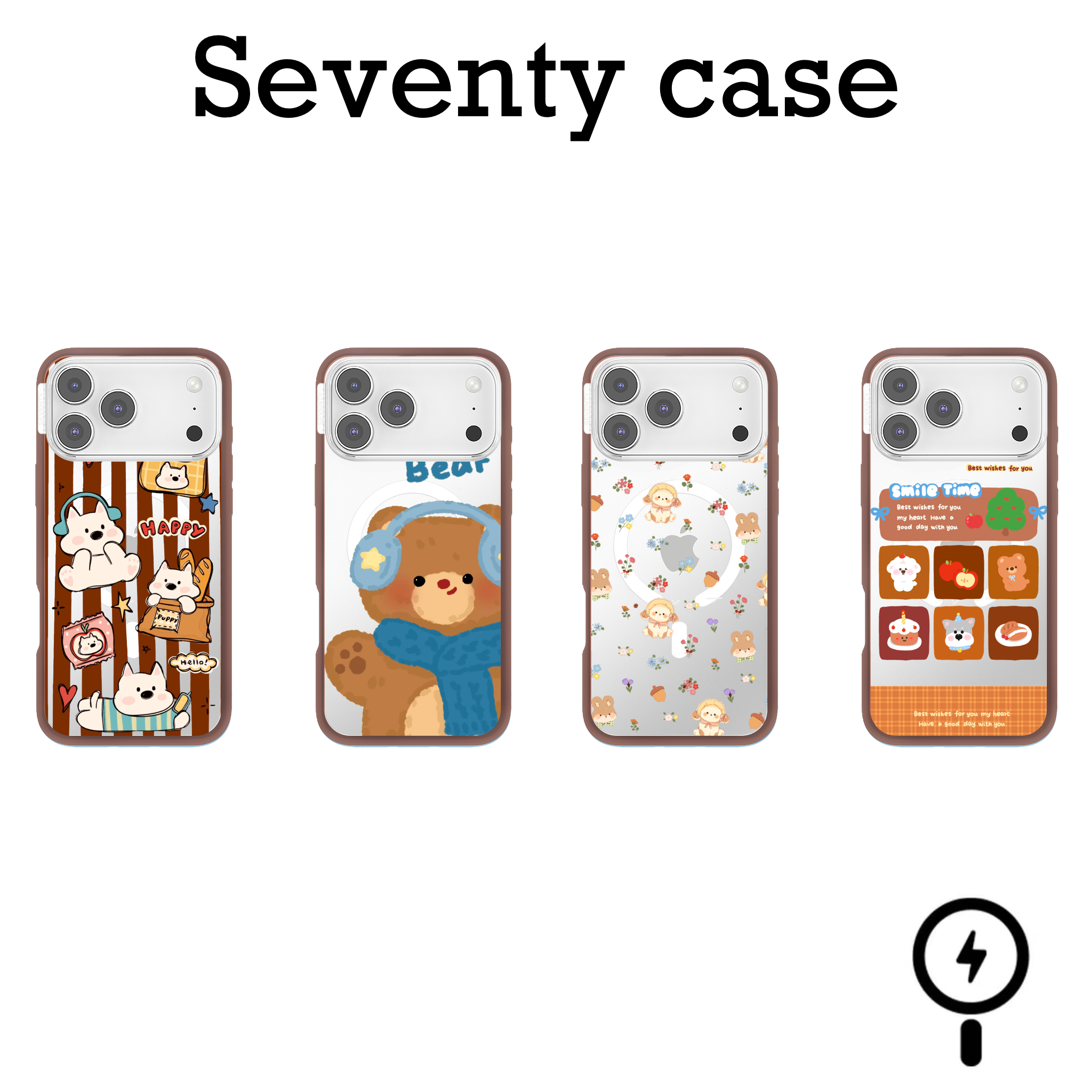（包相机键）棕色边框西高地小熊手机壳适用苹果iphone16/17promax