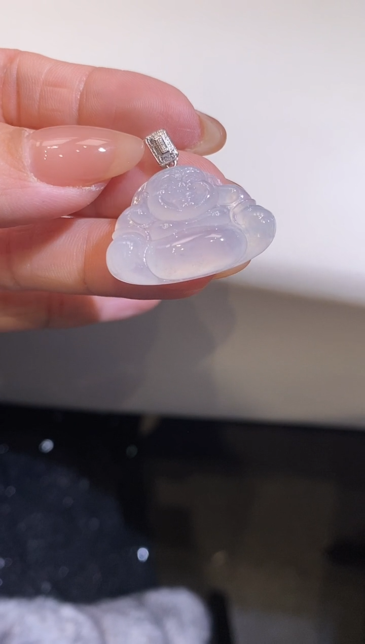 吊坠(不含链)18K金镶嵌翡翠佛公