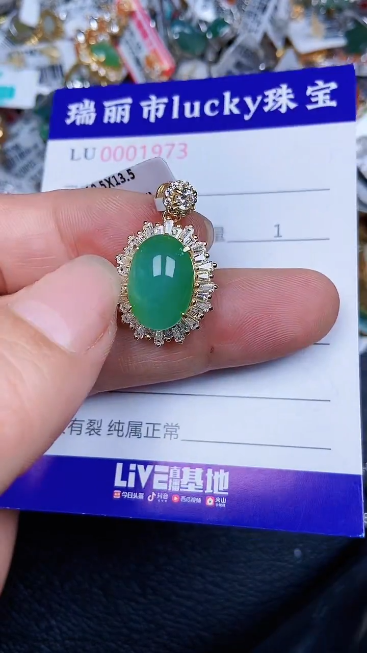 颈饰银S925镶嵌翡翠1973