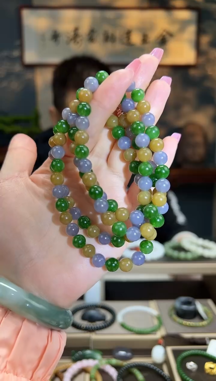 【闪购商品】和田玉长链未镶嵌多宝卡8mm