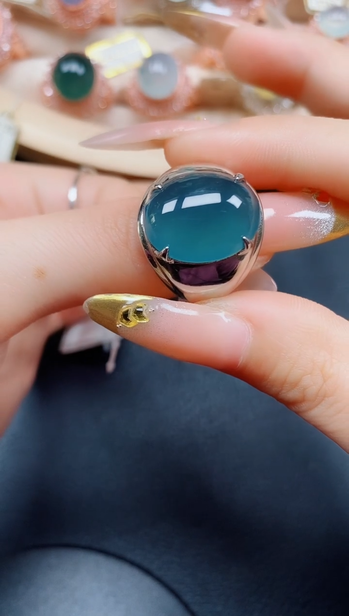 【闪购商品】翡翠戒指银S925镶嵌翡翠