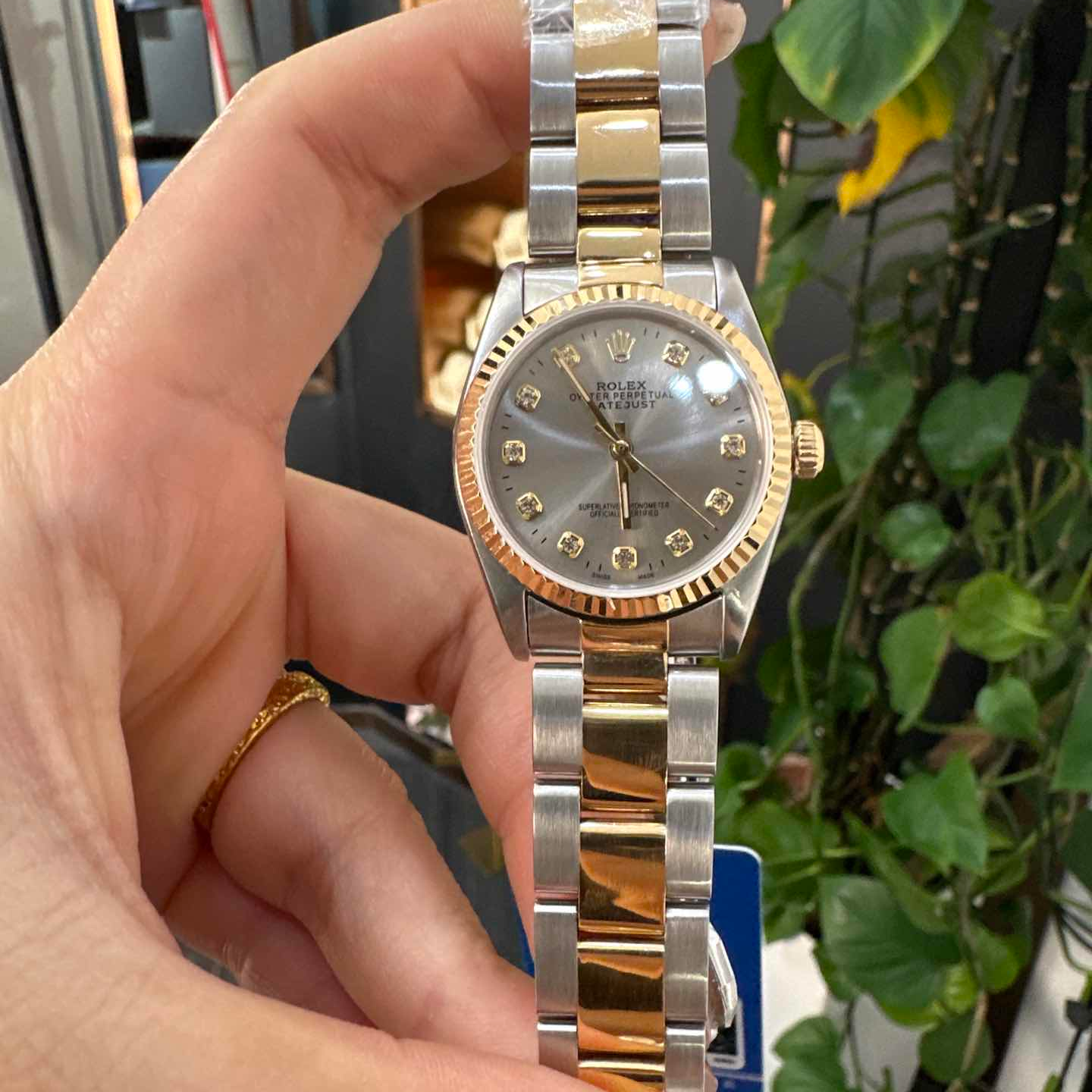 99新 Rolex/劳力士 67513自动机械31MM后钻间黄金女表/WHT029155