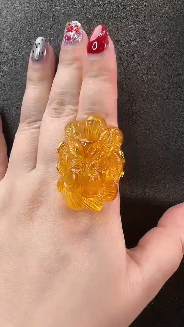 【闪购商品】琥珀戒指未镶嵌戒指