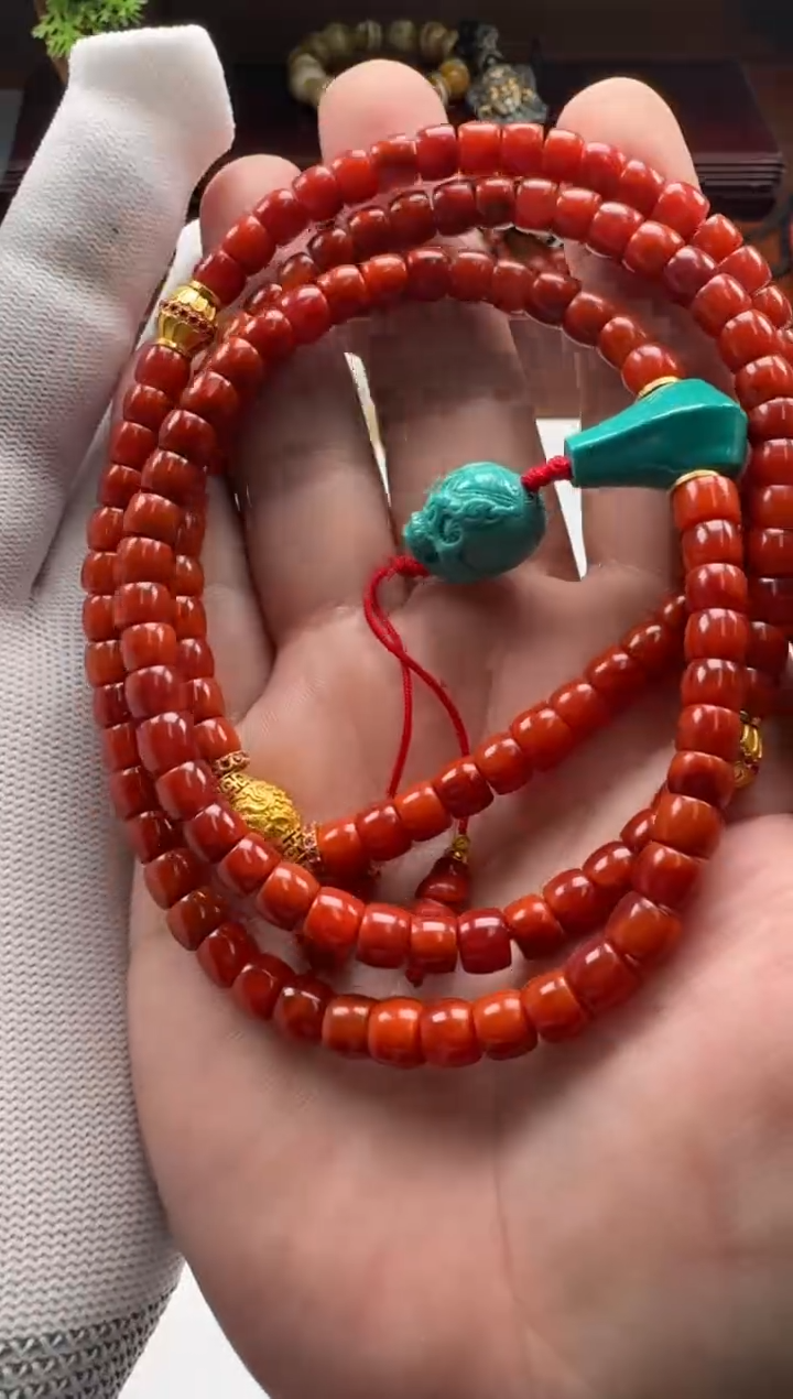 【闪购商品】南红玛瑙手饰18K金镶嵌手串手串