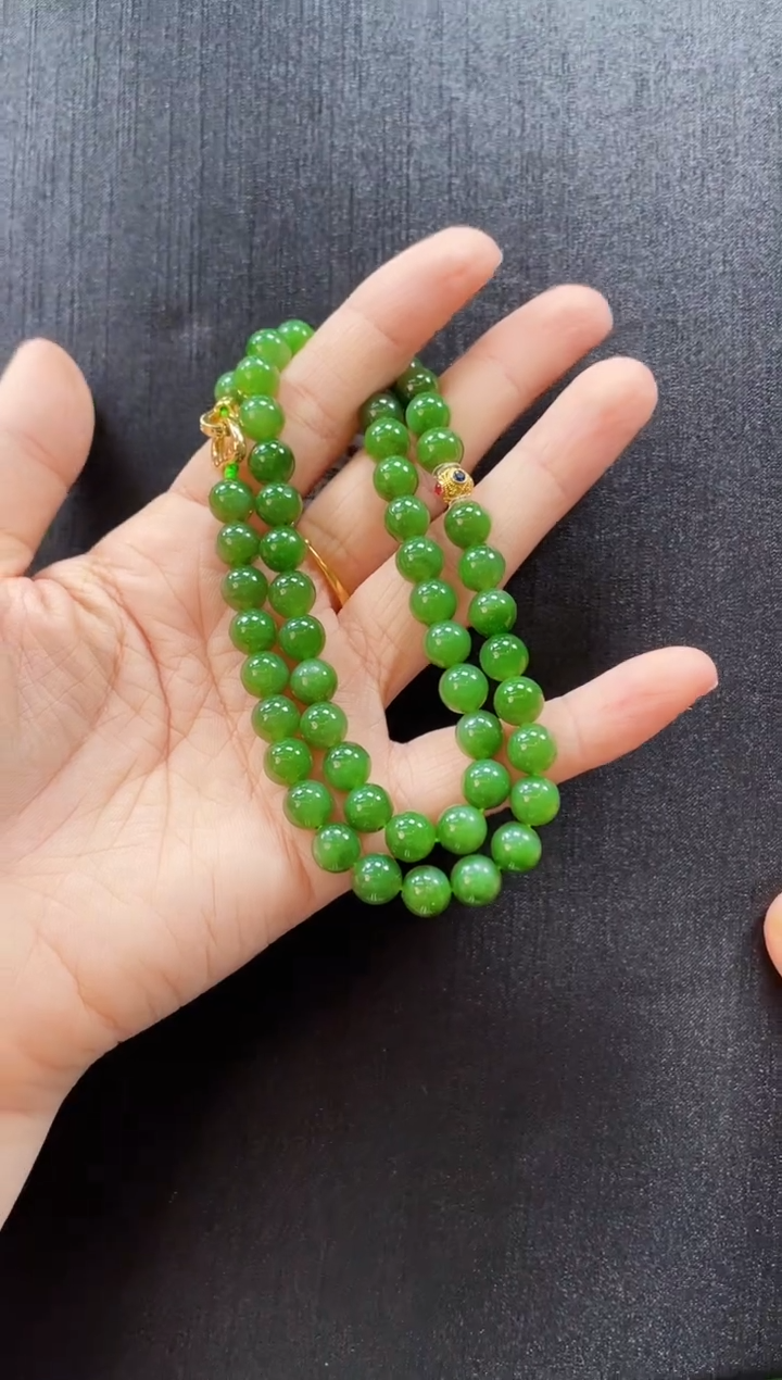 和田玉18K金镶嵌项链多样性发一