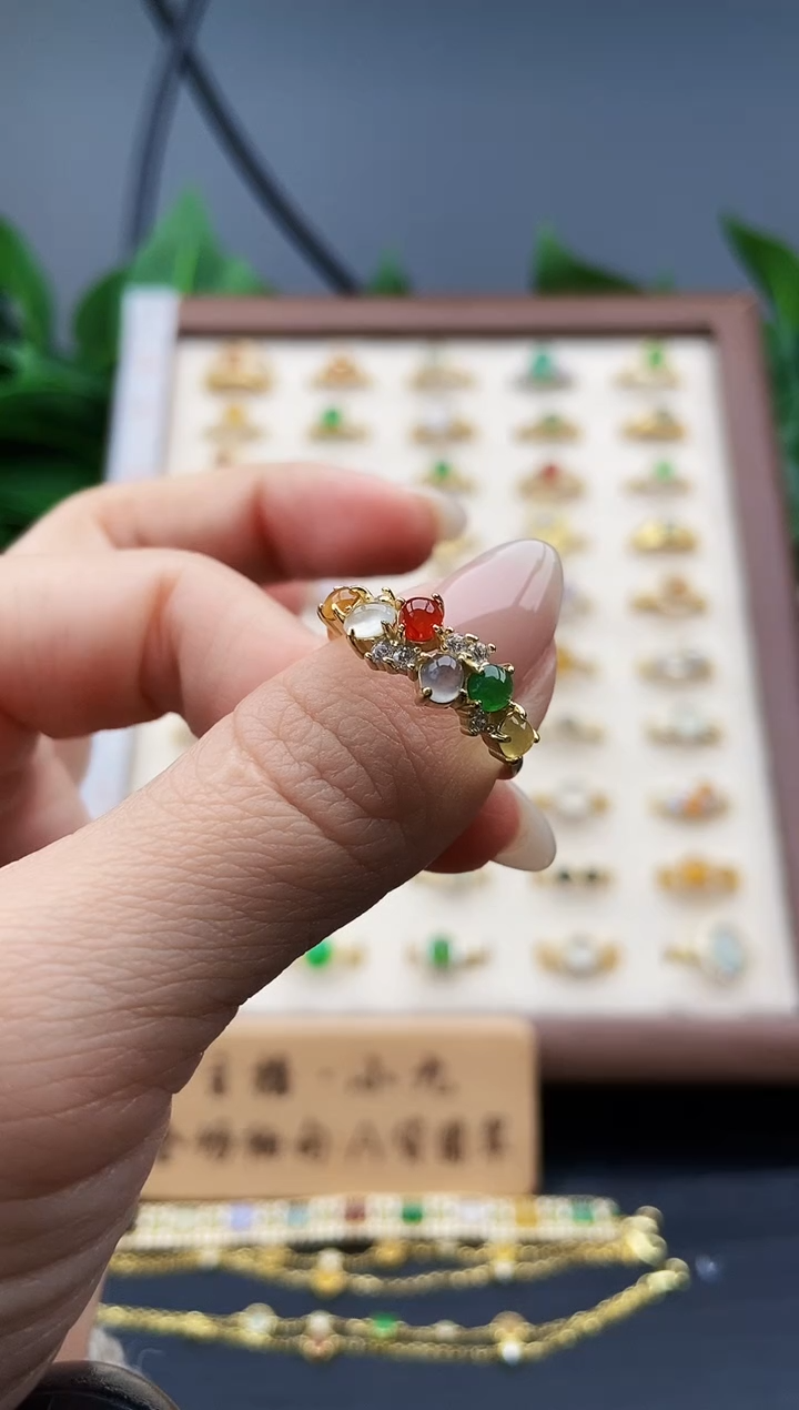 银S925镶嵌戒指翡翠12